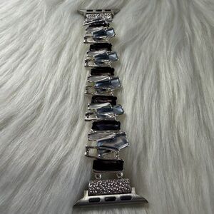 💜3/$15 Silver and Blue Gemstone Watch Band 44mm